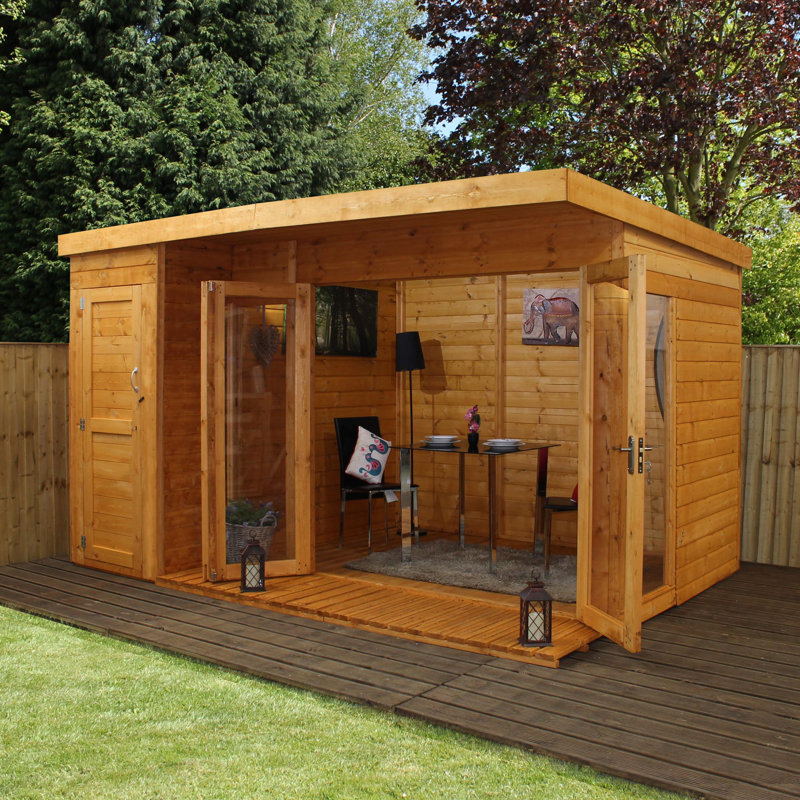 mercia garden products 12 x 8 ft. summer house with side